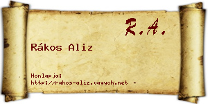 Rákos Aliz névjegykártya